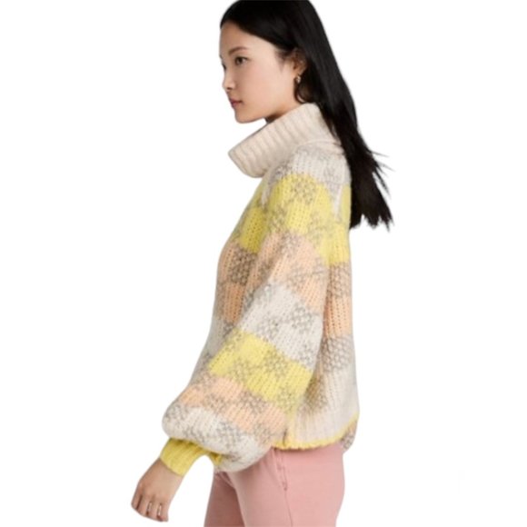 Free People Check Me Out Pullover Sweater Size Small Bright Colourful - Picture 2 of 16